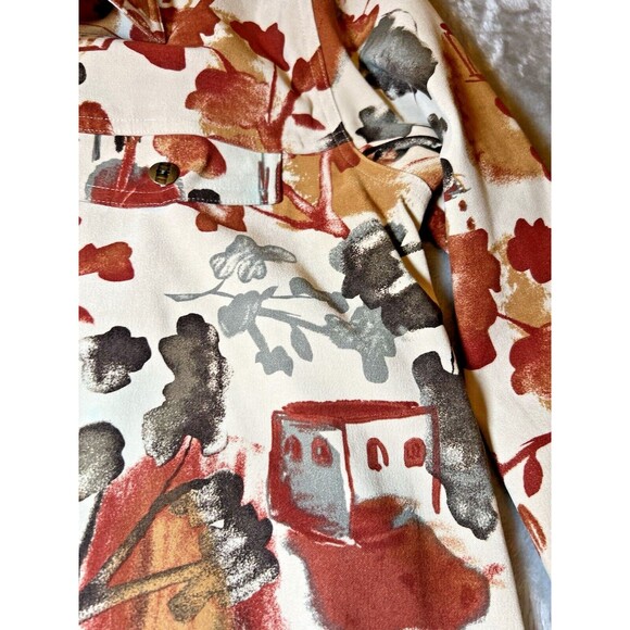 Christopher & Banks Blazer Womens Size Large Tan Multicolor Full‎ Button Stretch - Picture 5 of 11